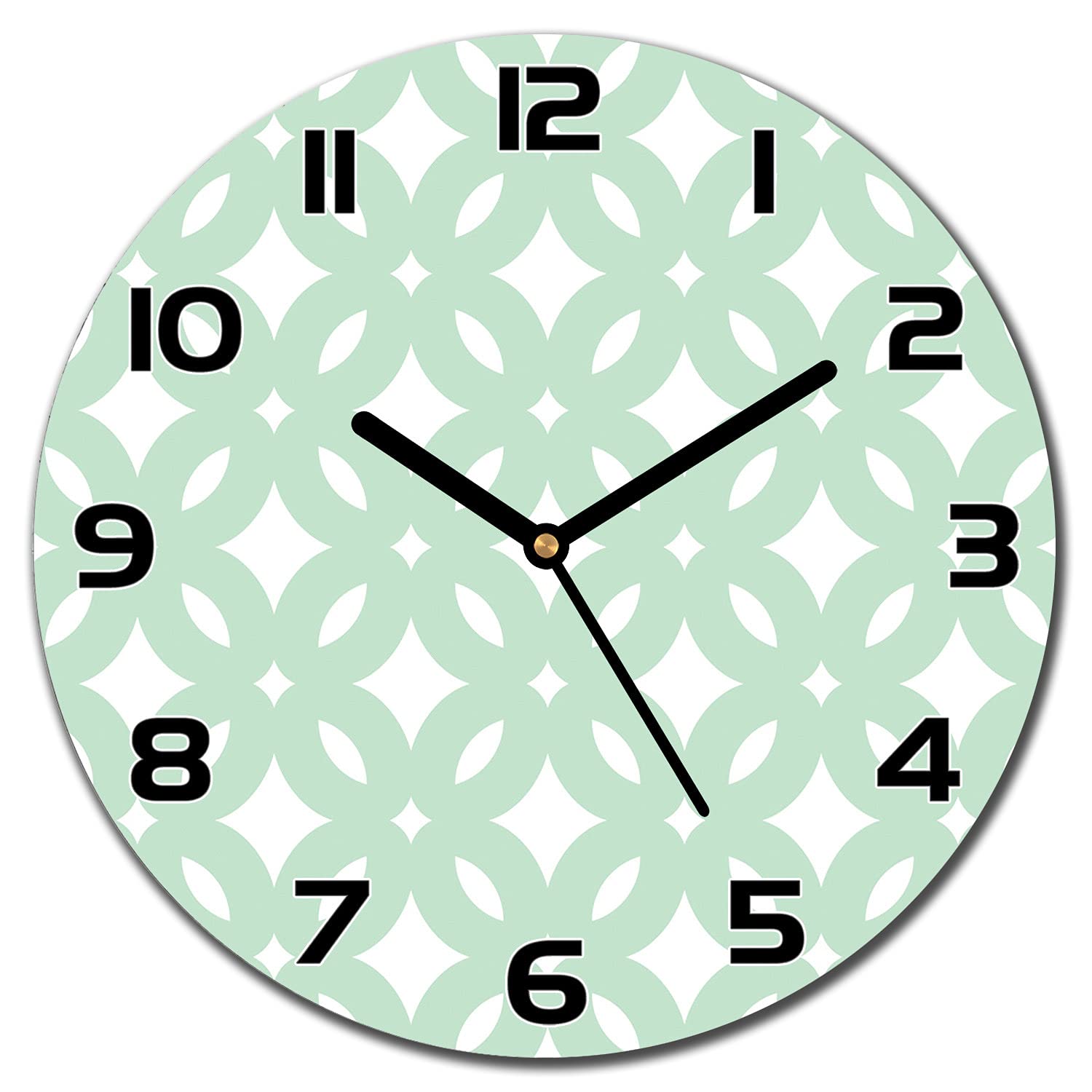 Horloge en verre lisible pour cuisine et salon moderne cercle 30cm