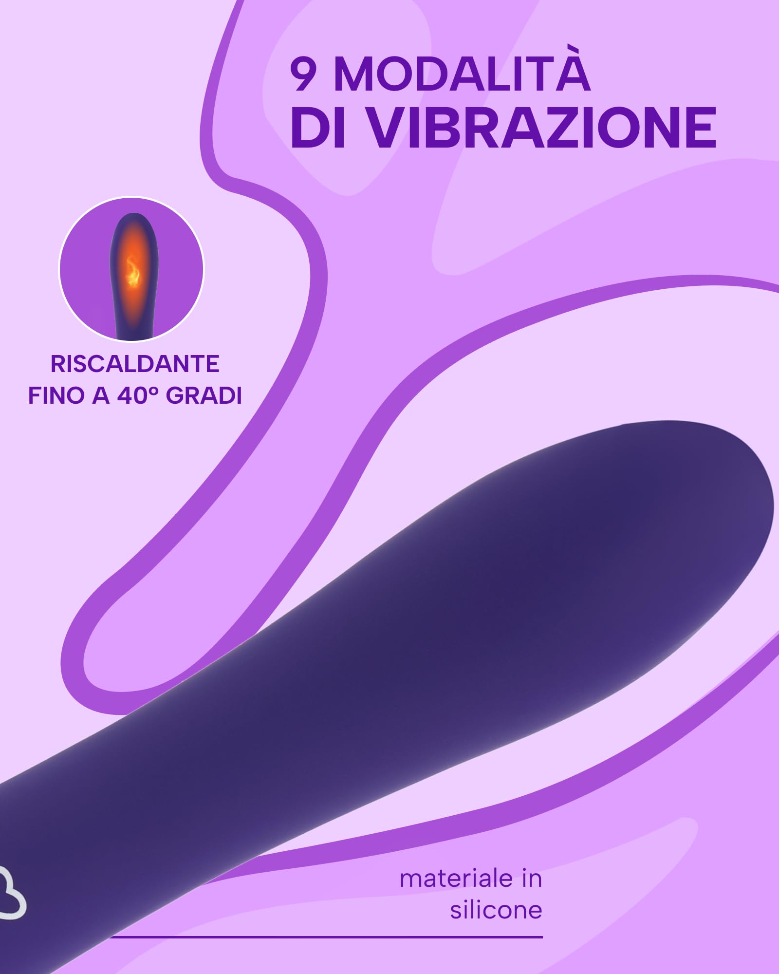 MySecretCase Vibratoreper Donna Professionale Vibratore Riscaldato Fino a 40°, 9 Modalità di Vibrazione Vibratoreper Donna Piccolo Ricaricabile USB Sexytoysys Coppia Waterproof