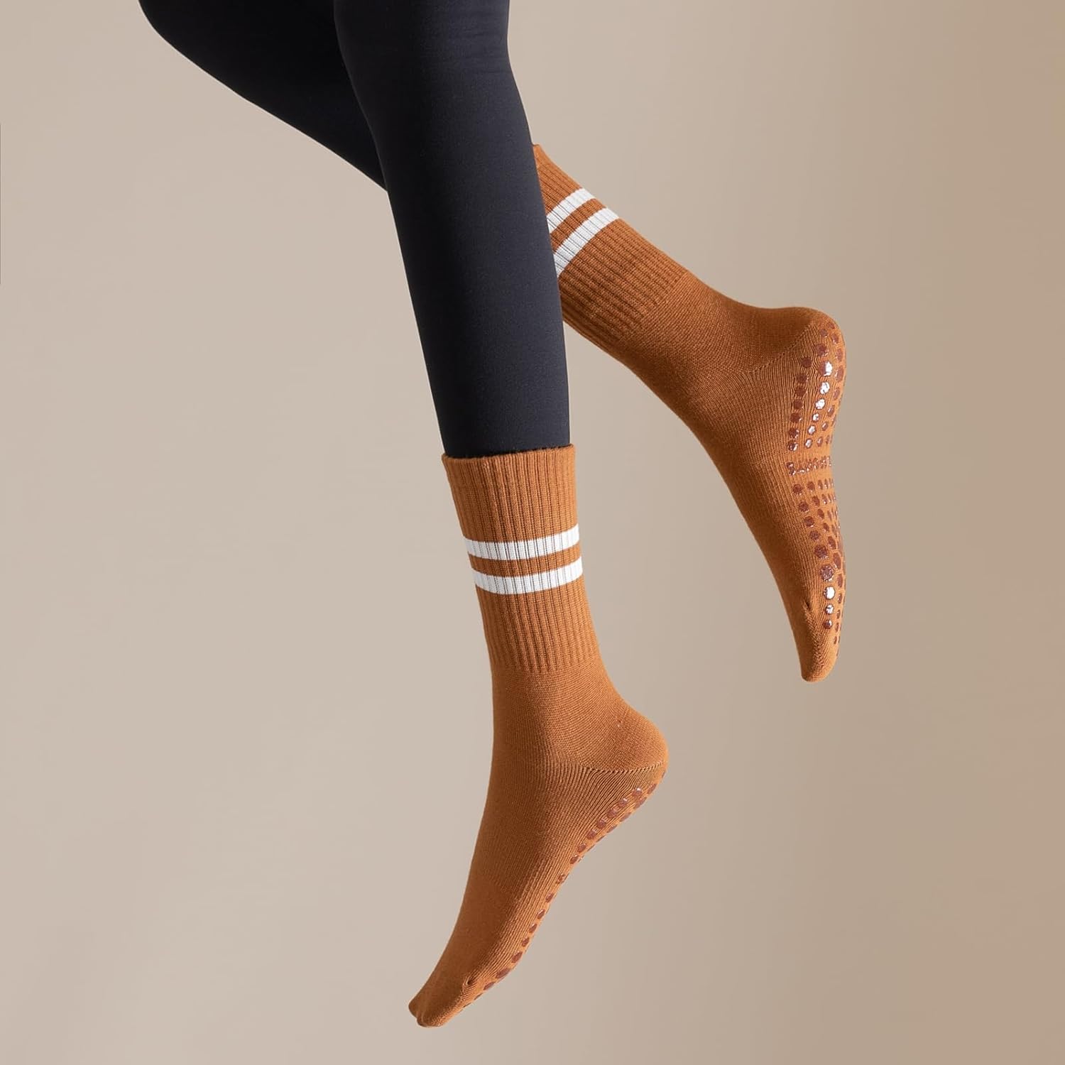 Yoga Socks with Non-Slip Grips for Women - 4 Pairs Pilates, Barre, Gym, Dance Workout Anti-Skid Socks - Image 6