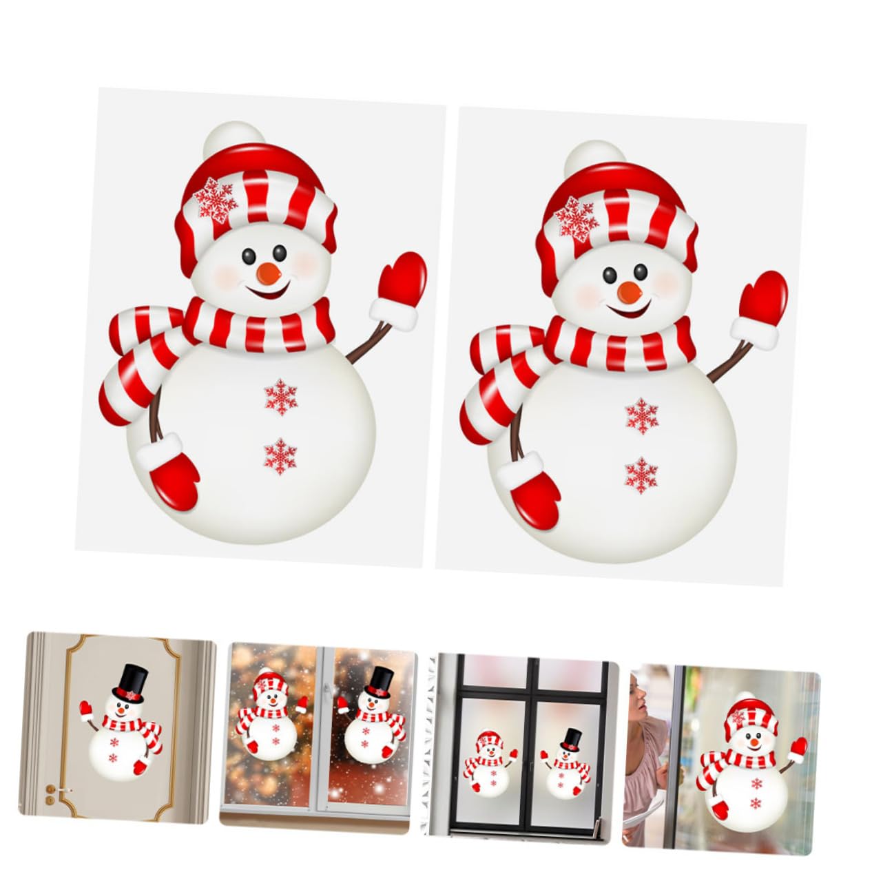 Cabilock 6Sets Aufkleber Ornamente Weihnachts Wanddekoration Zubehör Für Die Hausbar Tischsets Für Den Tisch Künstliche Schneedekorationen Fensteraufkleber Weihnachtsdeko 2blätter*6