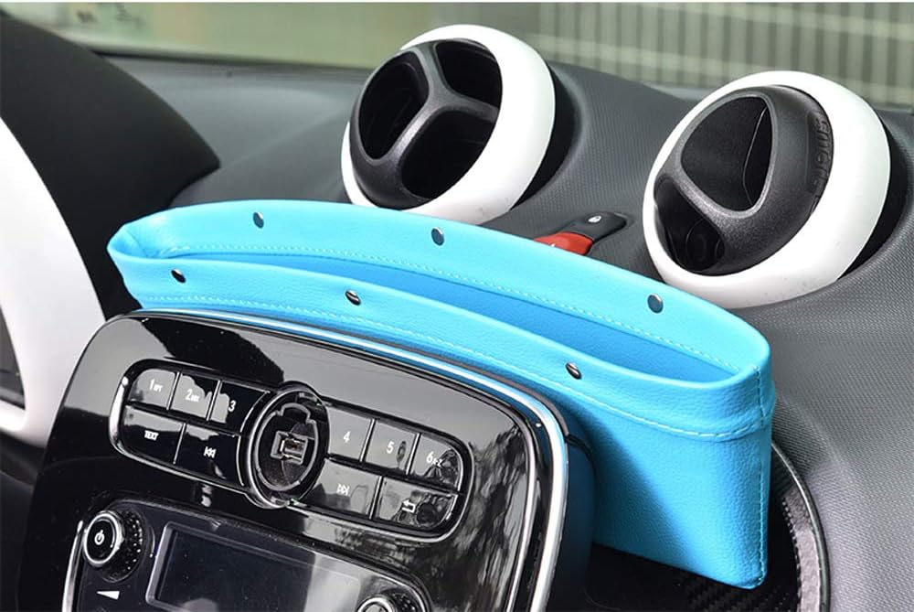 SHIFENG For Mercedes Benz Smart 451 453 fortwo forfour Car Dashboard Seat Gap Storage Box Bag Pocket Interior Accessories(Blue)