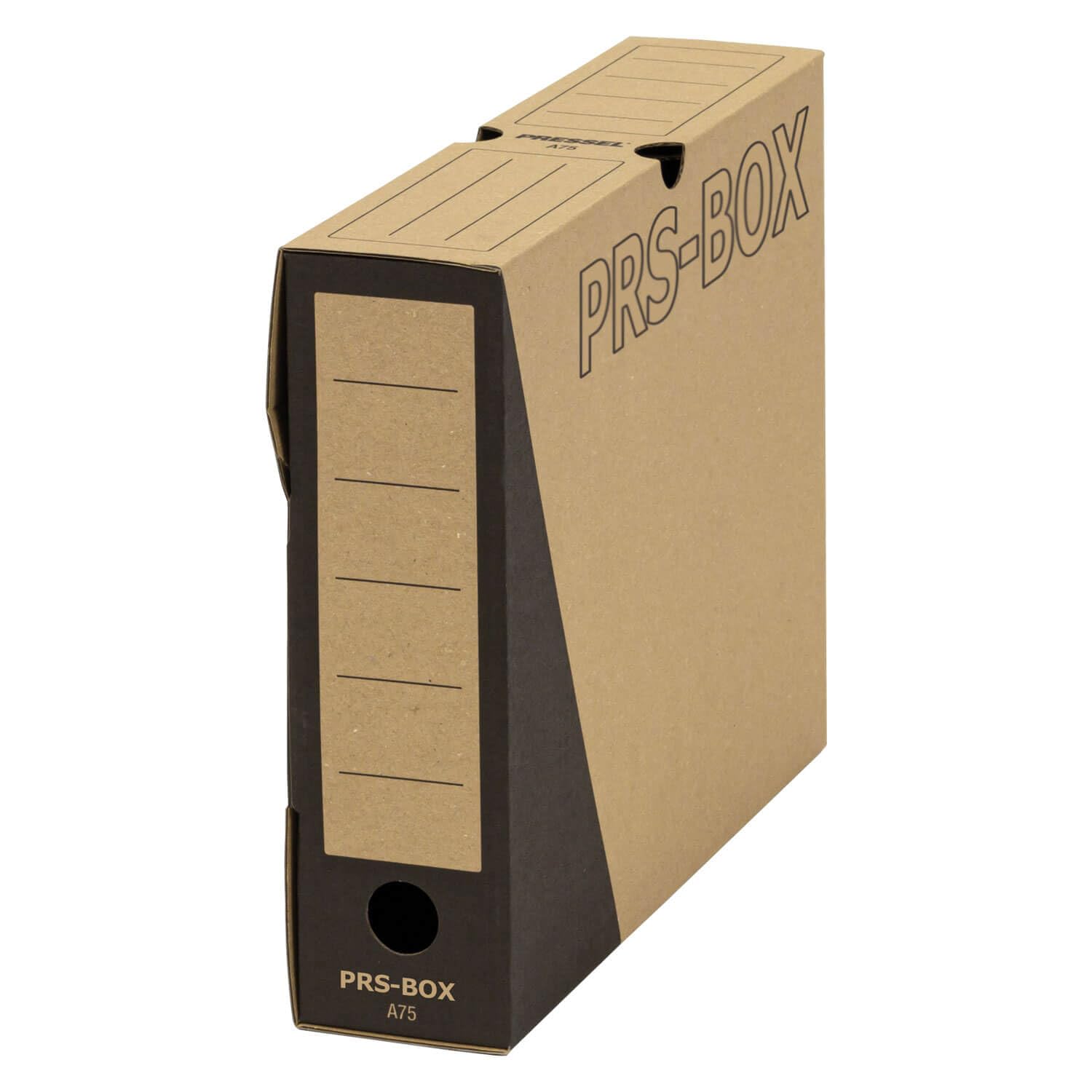 PRS Archivbox A75 natur, Rückenbreite 75mm, 20 Stück | Ablagebox, Archivcontainer, Dokumentenarchiv, ident zur PRESSEL Archivbox