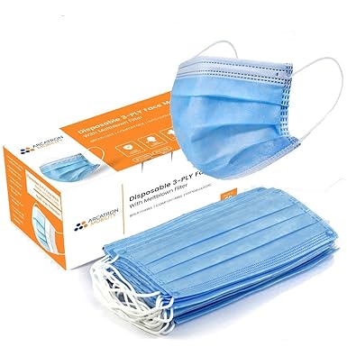 ARCATRON 3 Ply Disposable Nonwoven Fabric with Melt Blown Protective Layer Super Breathable Surgical Face Masks