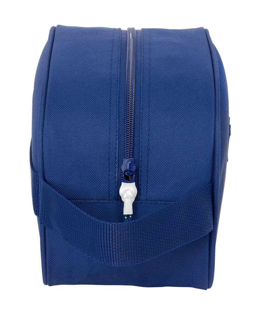 Safta F.C. Barcellona NAVY Blue – Beauty case scuola per bambini medio con manico, beauty case per bambini, adattabile al carrello, facile da pulire, comodo e versatile, qualità e resistenza, 26 x 12