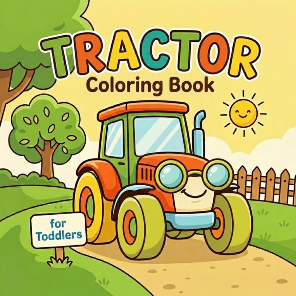 Tractor Coloring Book For Toddlers: 50 Cute Farm Tractor Coloring Pages for Toddlers and Kids Ages 2–4 | Bold and Easy Fun for Little Tractor Lovers