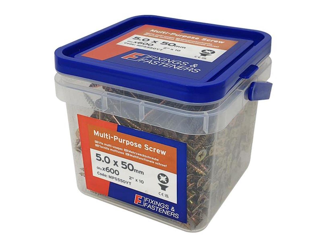 ForgeFix MultiPurpose Pozi Compatible Screw CSK ST ZYP 5.0x50mm Tub600