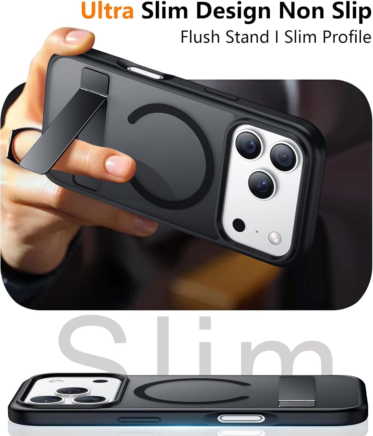 Elzzi iPhone 17 Pro/18 Pro Case - MagSafe & Kickstand -4