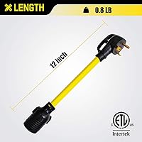 Vista 6 de Cable adaptador NEMA TT-30P a L14-30R, 30 Amp RV 3 clavijas a 4 clavijas Twist Lock Generator Plug Adapter, convertidor de interruptor