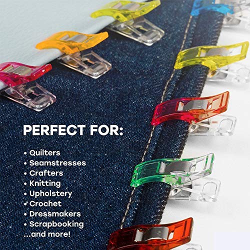 Pack Of 180 Multicolor Plastic Clips,Multipurpose Sewing Clips,All Purpose Craft Clips, Quilting Clips,Crafters,Crochet And Knitting For Quilting Binding Clips,Paper Clips,Blinder Clips. #TOP6