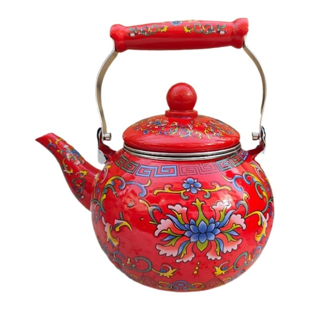 Czajnik Czajnik Do Herbaty Duży Emaliowany Kwiatowy Czajniczek Kwiat Na Stalowym Dzbanku Dzbanek Kawy Z Ceramicznym Uchwytem Naczynia Kuchenne