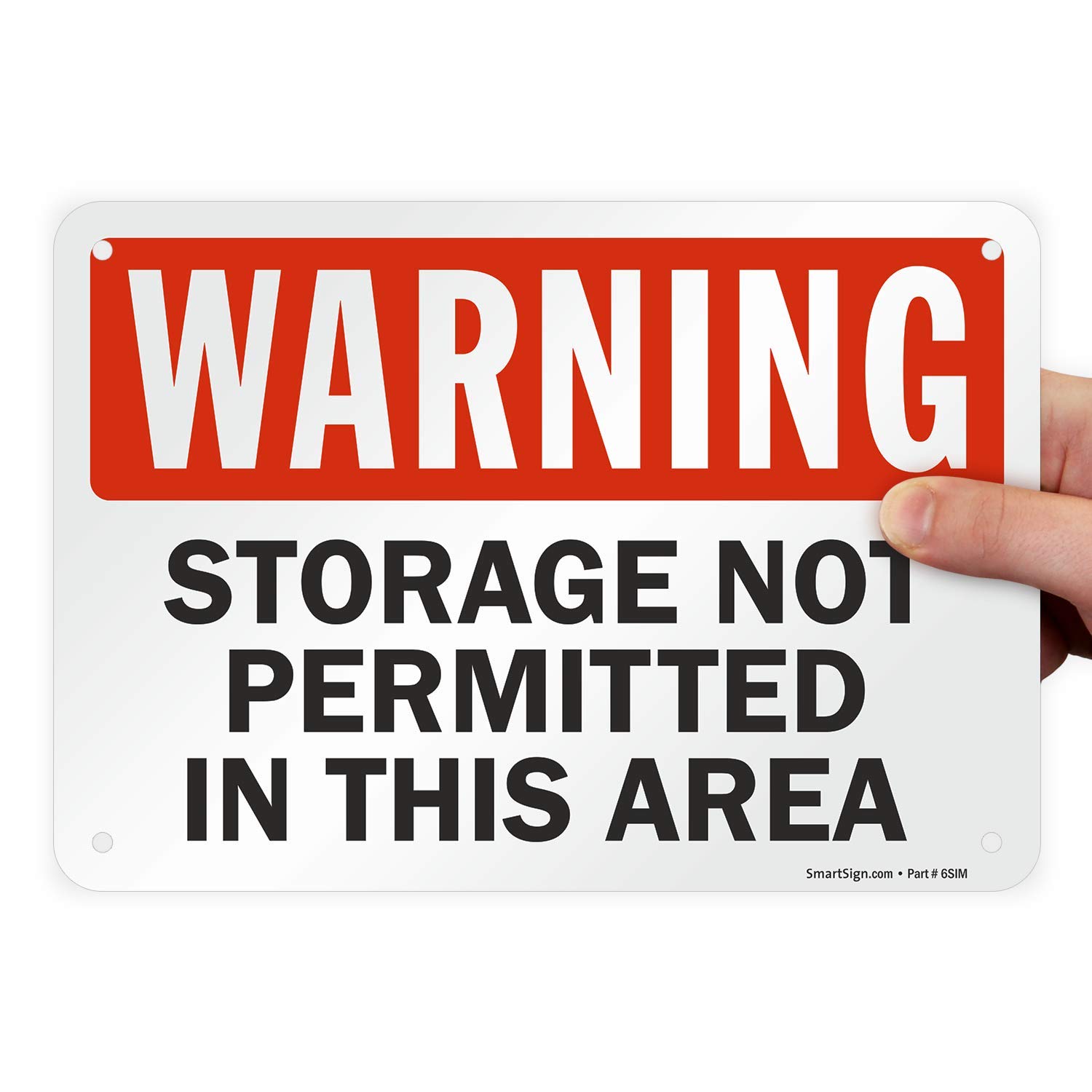 SmartSign"Warning - Storage Not Permitted In This Area" Sign | 7" x 10" Plastic