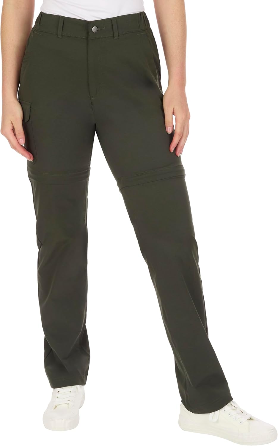 The American Outdoorsman Womens High Rise Hiking Trail Convertible Pants to Shorts - Stretch Cargo Pants for Women