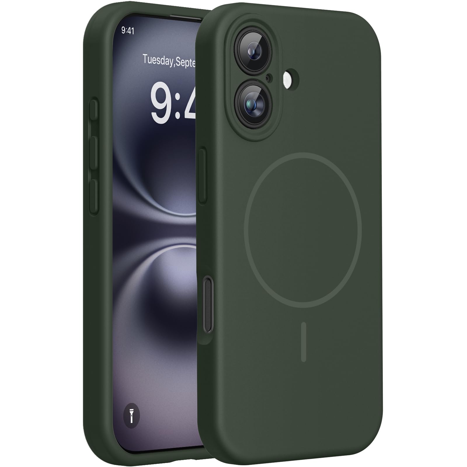 Miracase Kompatibel mit iPhone 16 Hülle, [weiches kratzfestes Mikrofaser-Innenfutter], kompatibel mit MagSafe, Flüssig Silikon Hülle mit stoßfestem Fallschutz für iPhone 16, Schokolade