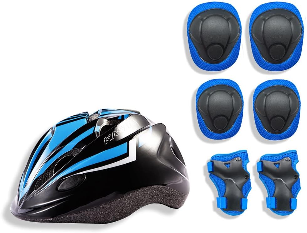 CMYKZONE Kid's Skateboard Helmet Set, Roller Skating Scooter Cycling Skateboard Helmet, Knee And Elbow Pads Safety Pad Safeguard Gear Pads