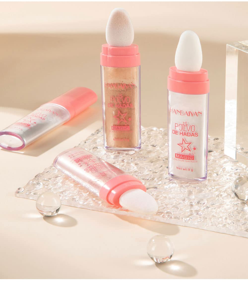 FALOCUTUS Body&Face Highlighter Powder Stick,Fairy Highlight Patting Three-dimensional Powder Makeup,Sparkle Loose Glitter Highlighter powder,Brighten Makeup Stick for Face&Body&Hair Cosmetic.White moonbeam : Beauty & Personal Care