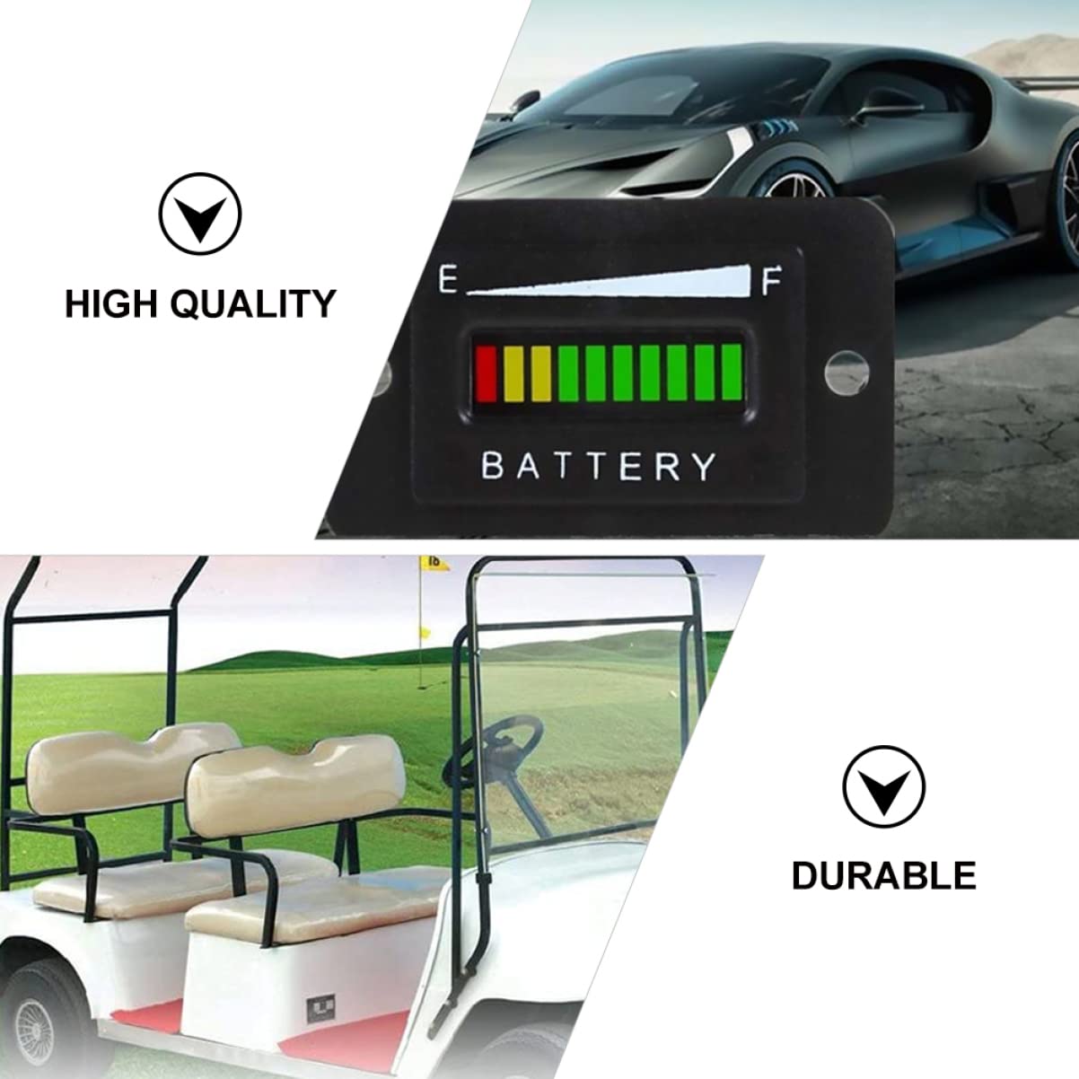 1pezzi Indicator Led Di Capacità Della Batteria Tester Portatile Per Volt e Capacità Compatibile Con Veicoli Display Led Protezione Da Inversione Misuratore Duraturo