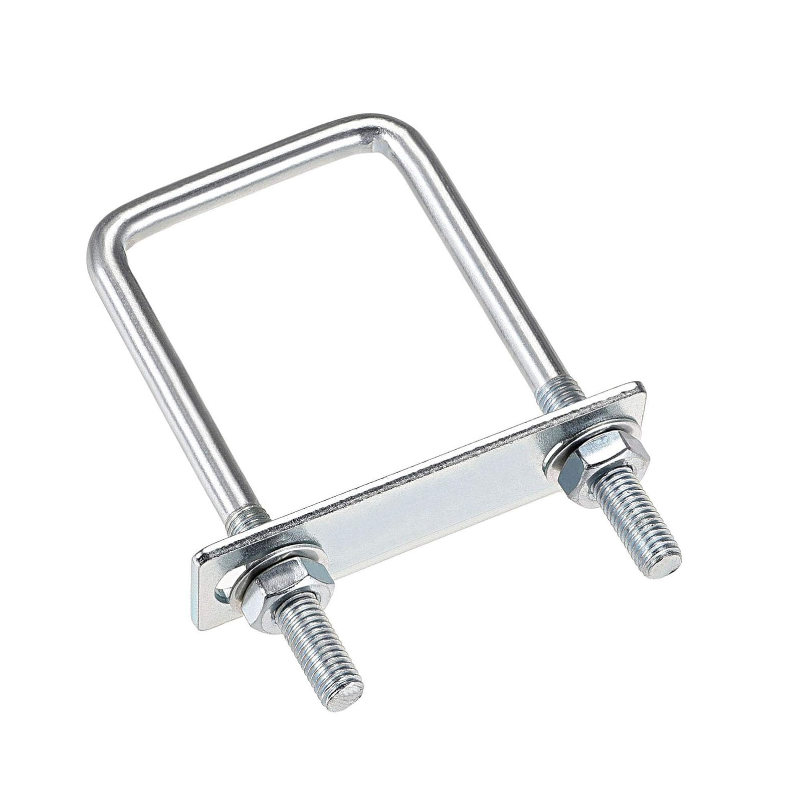 TA-VIGOR 2 sets M8 Square U-Bolts, 60mm Inner Width 120mm Length Steel U-Bolts with Nut, Plate