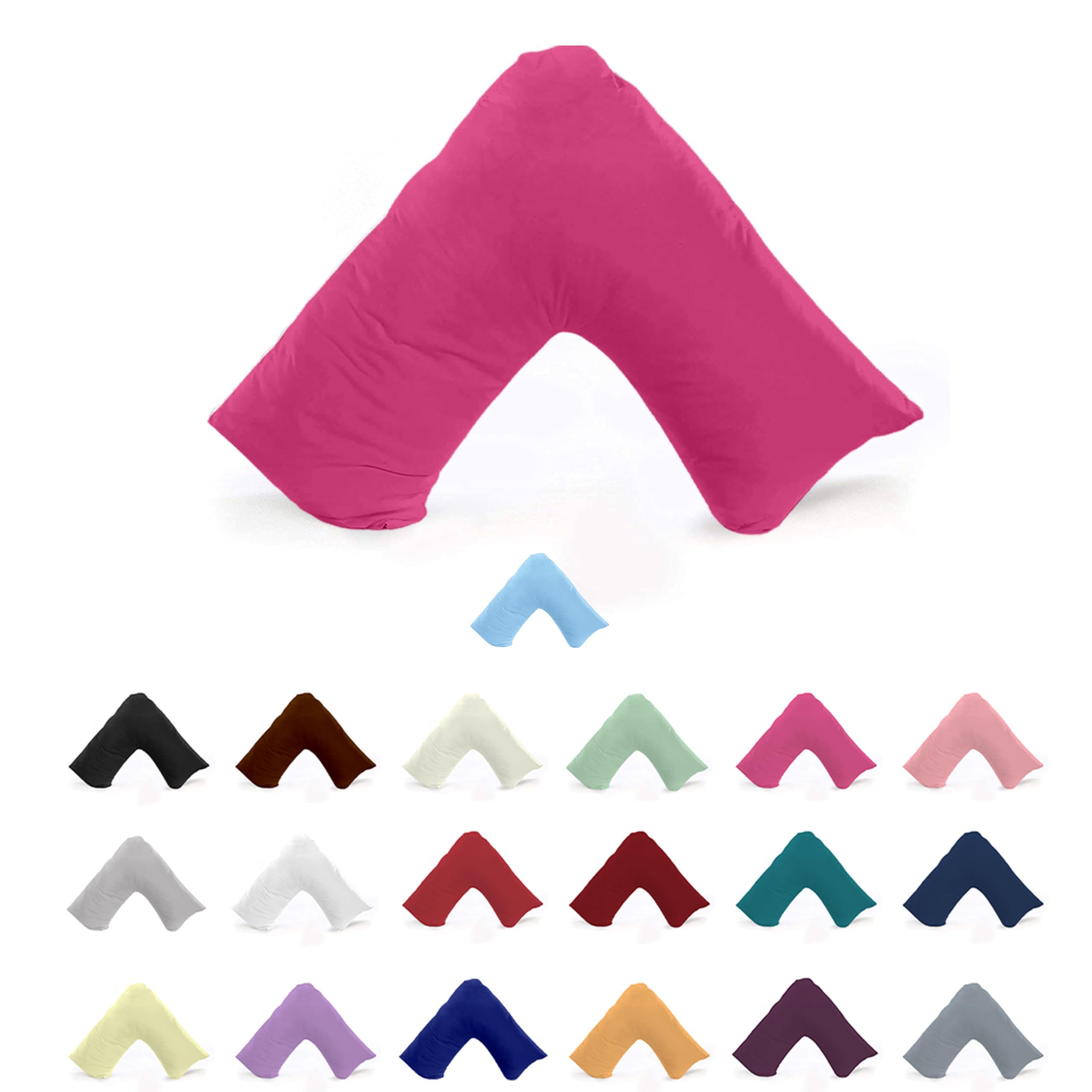 EGYPTO Orthopaedic V Shaped Pillow Nursing Pregnancy Back Support Cases (Fuchsia)
