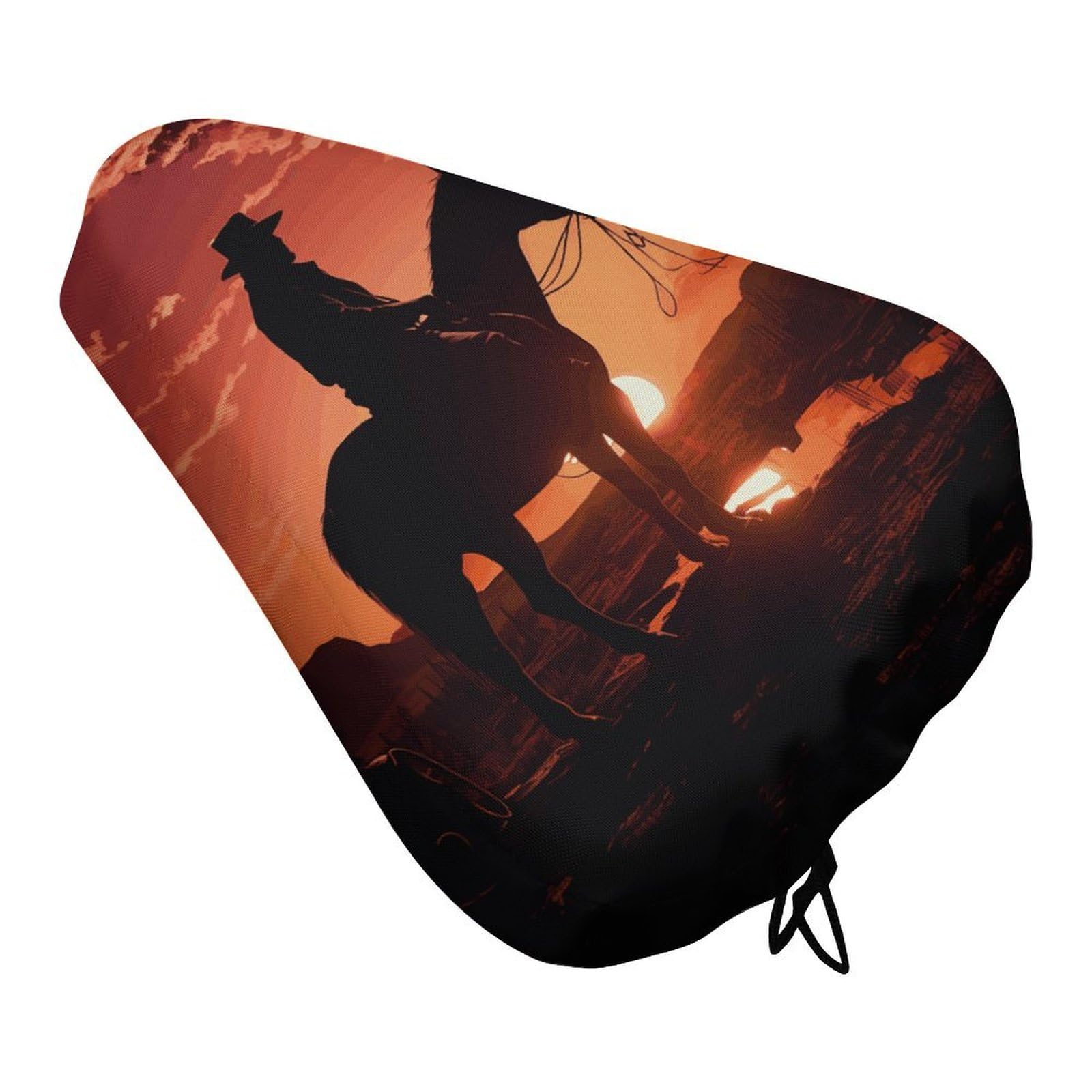 Cowboy West Bike Seat Cover Waterproof Bicycle Seat Cover Rainproof Bike Saddle Cushion Covers Protector with Drawstring Washable Bike Saddle Cover for Women Men City/Mountain