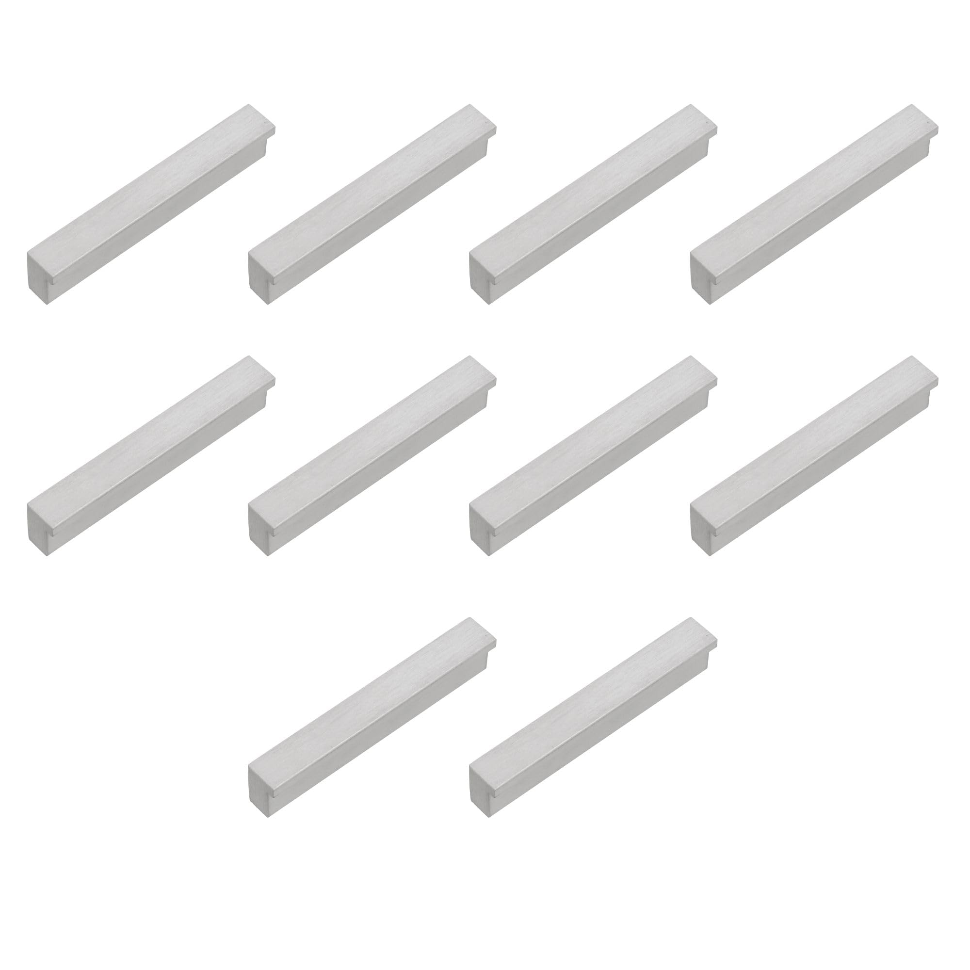 Tiradores para mueble de 128 mm Amig, pack de 10 unidades en aluminio anodizado plata