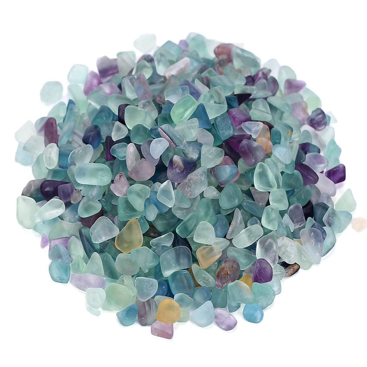 Decorative Crystal Pebbles, 2 Lbs/920g (Fill 1.8 Cups) Natural Quartz Stones Aquarium Gravel Sea Glass Rock Sand for Vase Fillers/Fish Turtle Tank/Succulent Plants Decoration