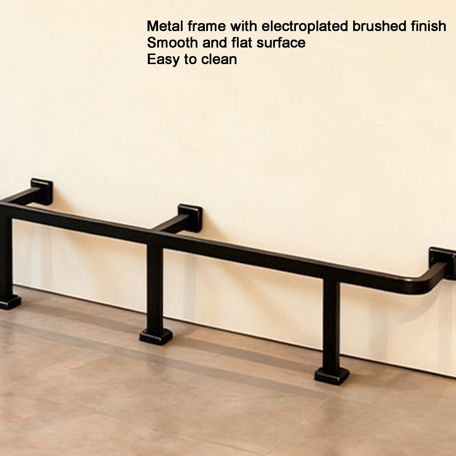 Zestaw de barandilla para bares y restaurant: barandilla pozioma negra con soportes de pared, tapas de extremo y conector interno - Solución de barandilla de 98,4 x 7,9 pulgadas para bares y restau