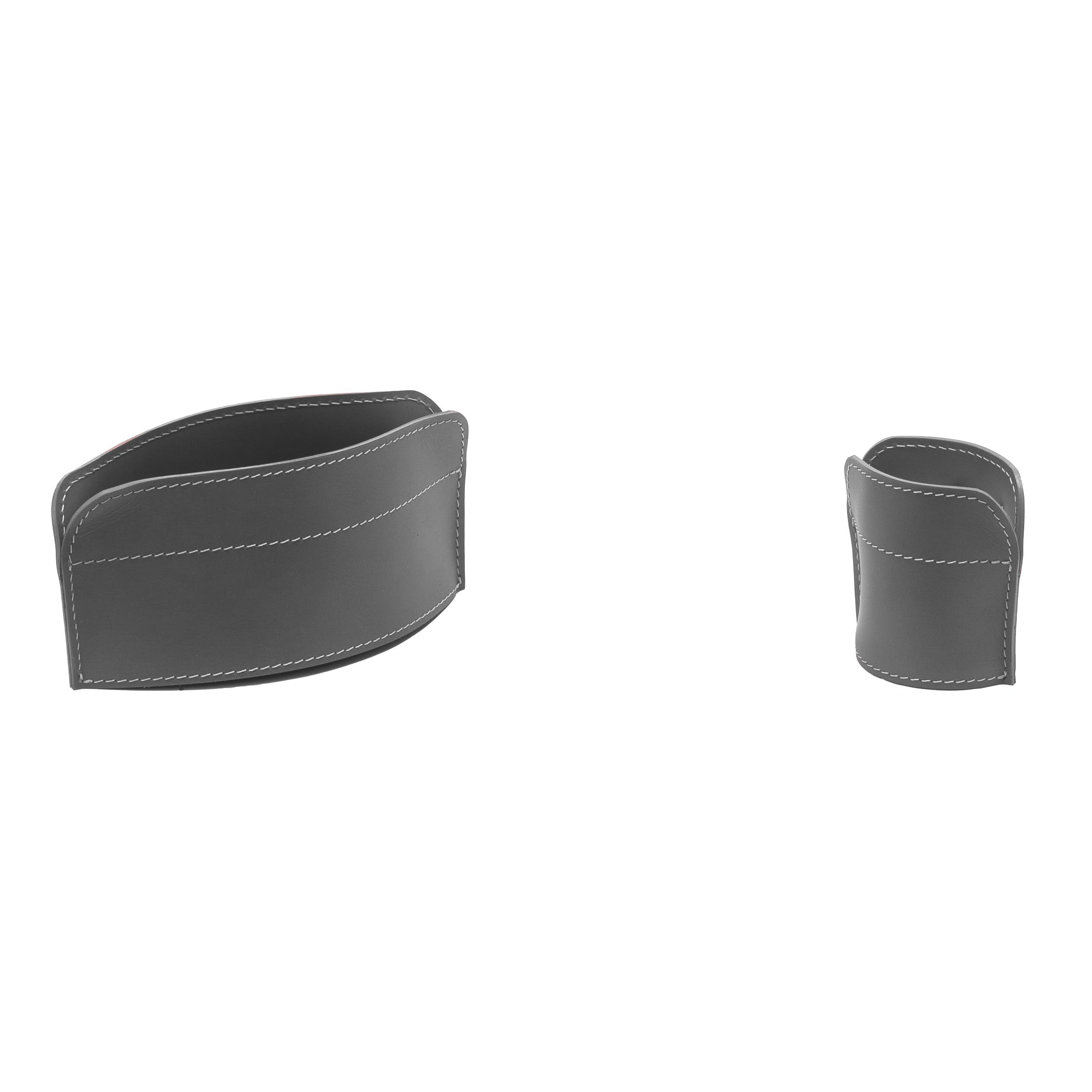LIMAC Design DOBRA, Set 2 pezzi da scrivania in cuoio, composto da portapenne e portaoggetti, prodotto Design®. (Antracite)