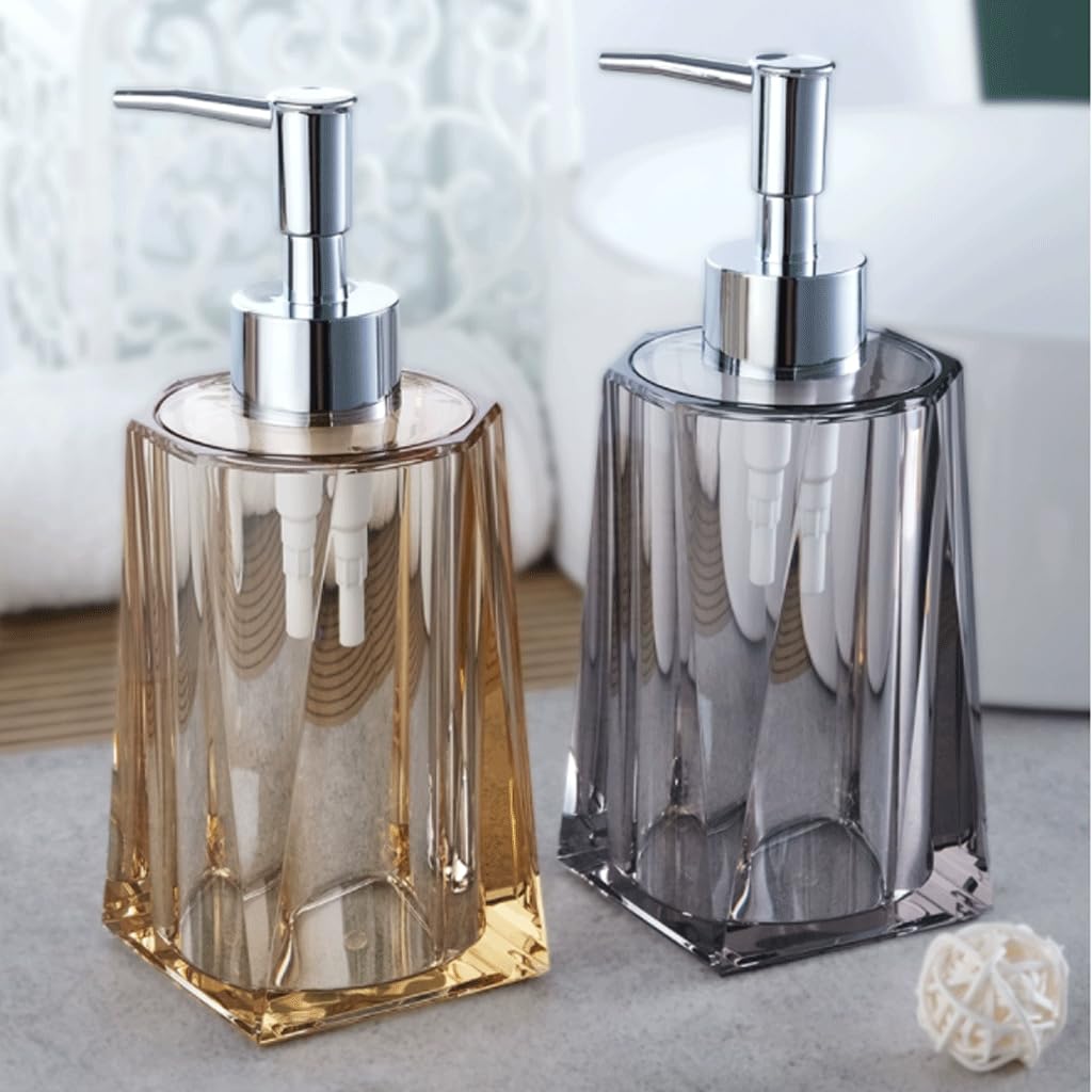 Dispenser di sapone, flaconi con dispenser a pompa, contenitore for sapone liquido da banco, dispenser in plastica placcata, bottiglia in resina da 250 ml/8,7 once (Color : Gold)