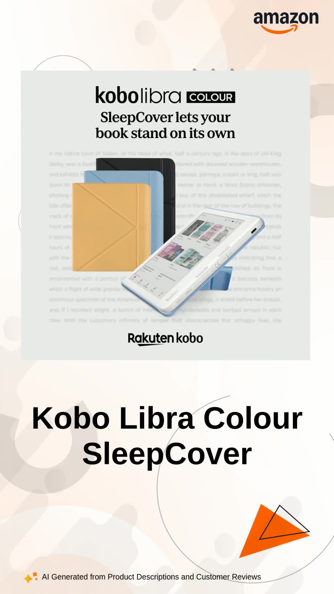 Kobo Libra Colour SleepCover Case | Black | Sleep/Wake Technology