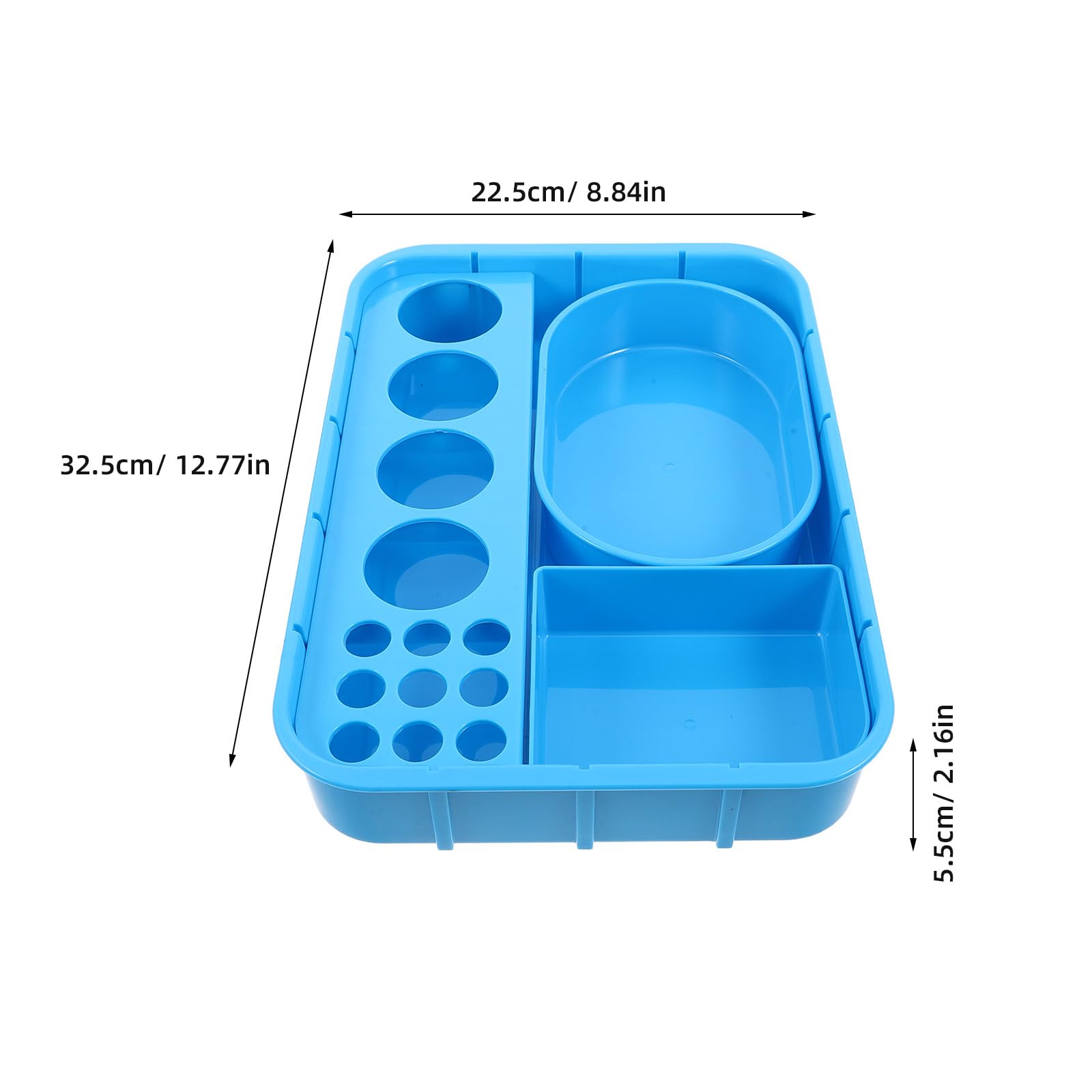 Bandeja Dispensadora de Medicamentos de Plástico Azul Compartimentos Integrados para Hospitales y Estaciones, Soporte para Apilamiento Vertical y Organización