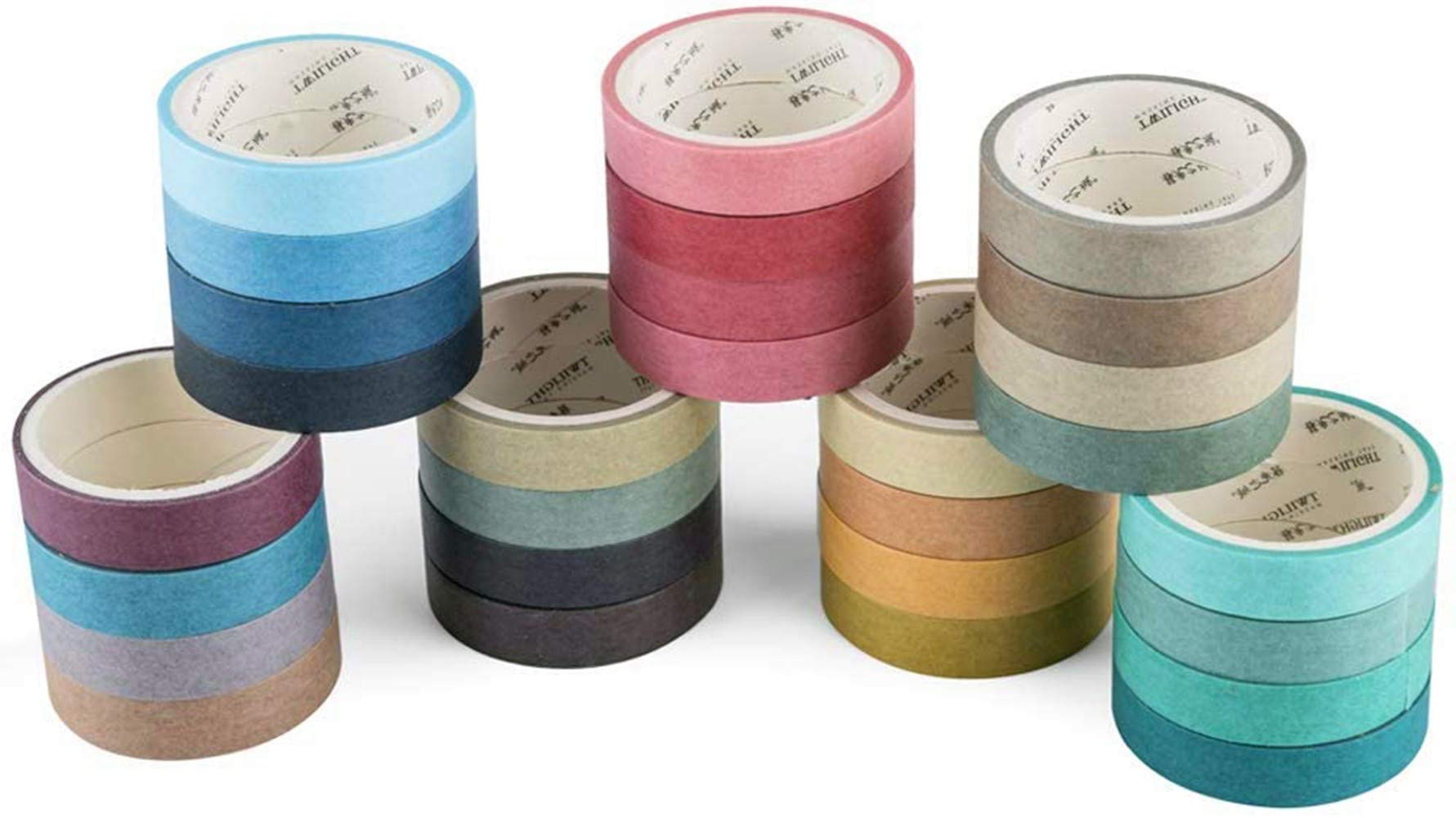 YUBX Washi Tape, 28 Rotoli Di Nastro Adesivo Decorativo In Tema Natura, Per Diari, Scrapbooking, Fai Da Te, Larghezza 9 Mm, Lunghezze Variabili