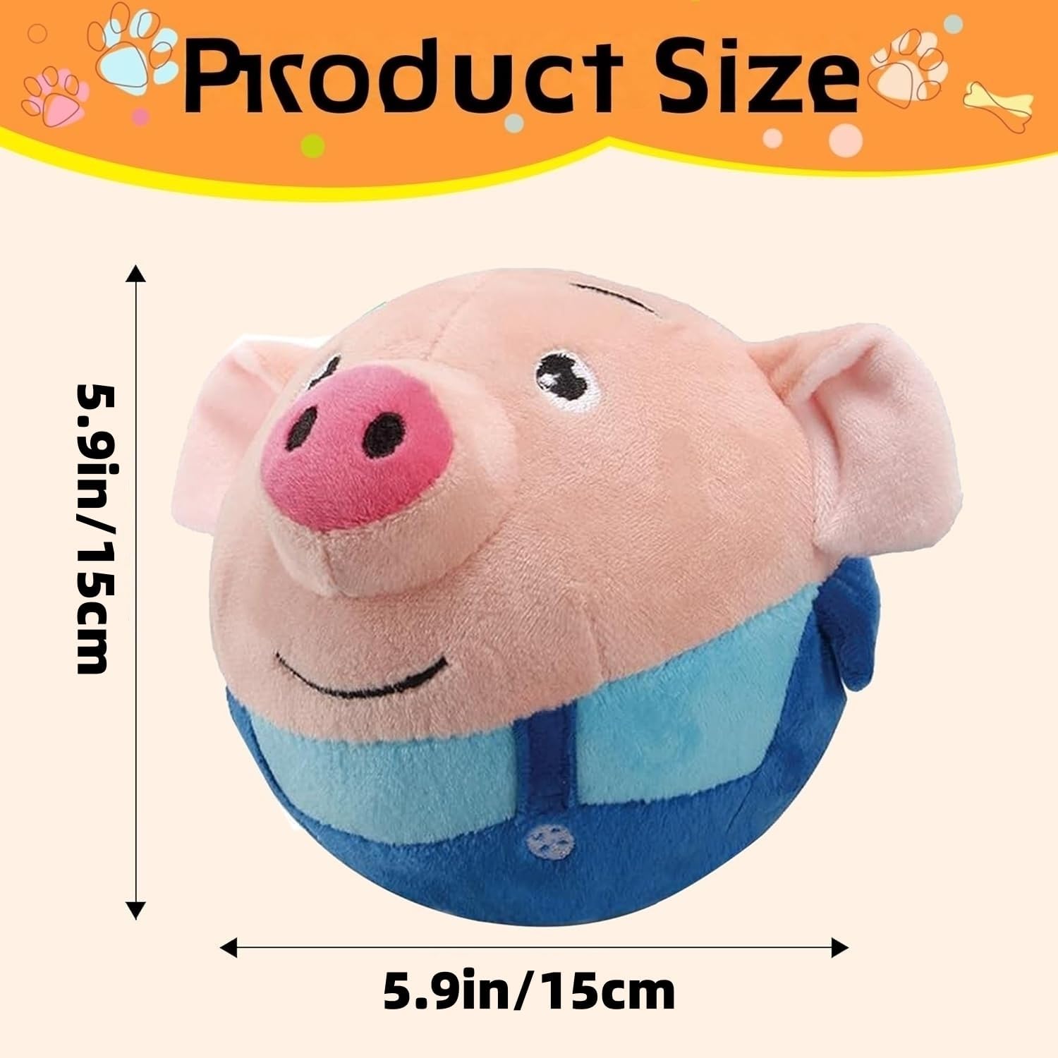 Interactive Dog Toy, Active Moving Plush Pet Toy 2025, Talking Ball for Puppies, Automatic Motion Dog Toy with Voice Music, Durable Washable Cover to Keep Dogs Busy (Blue+Red)