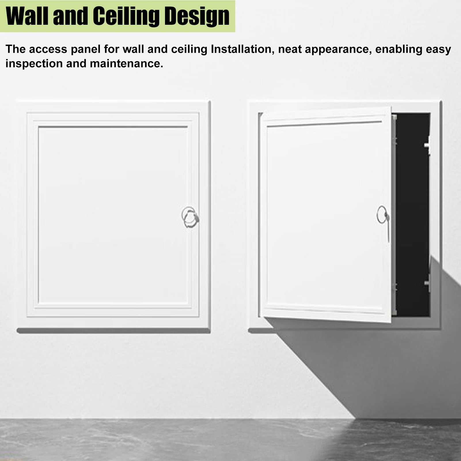 Genérico Puertas de Acceso de aleación de Aluminio con Anilla de tracción, Tapa para Panel de Acceso a Pared y Techo, Placa de Cubierta para Orificio de Puerta de Servicio de plomería de át