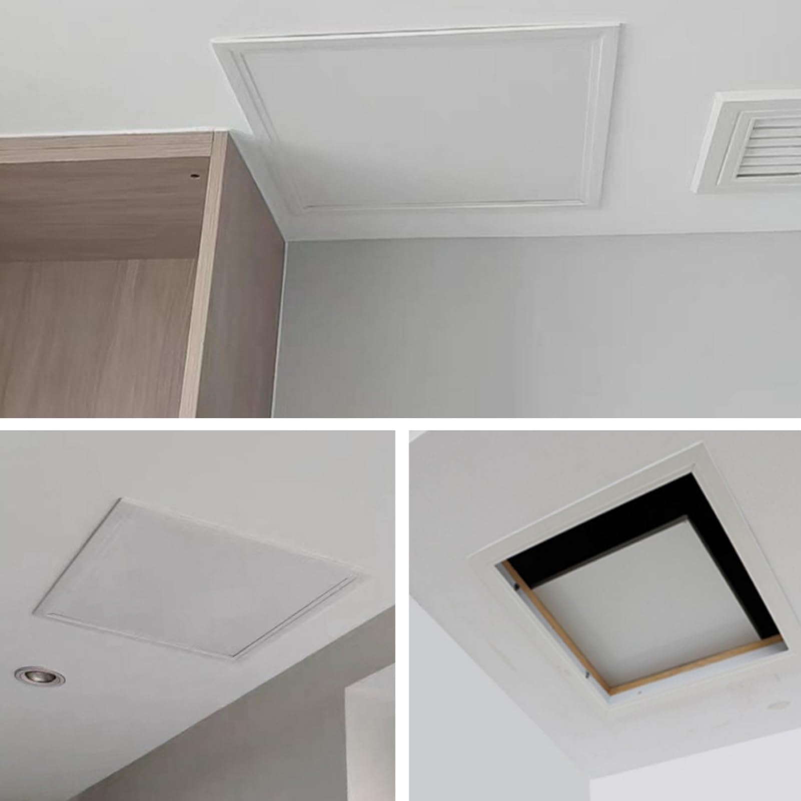 Sportello Ispezione Botola di Accesso Al Soffitto in Lega di Alluminio, Sportello di Servizio a Scomparsa per Abitazioni/ Garage/ Soffitte, Copertura Idraulica in Acciaio Zincato con Viti(50x60cm/20"x