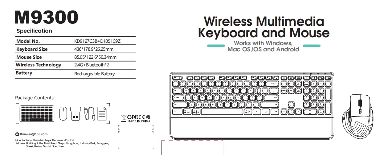 CITLLA M9100 Teclado y Ratón Inalámbrico Combo -Retroiluminado Recargable Ergonómico, Soporte Ajustable y Reposamuñecas, 4 Niveles dpi Hyper-Fast Scrolling Ratón Silencioso para Ordenador PC Portátil