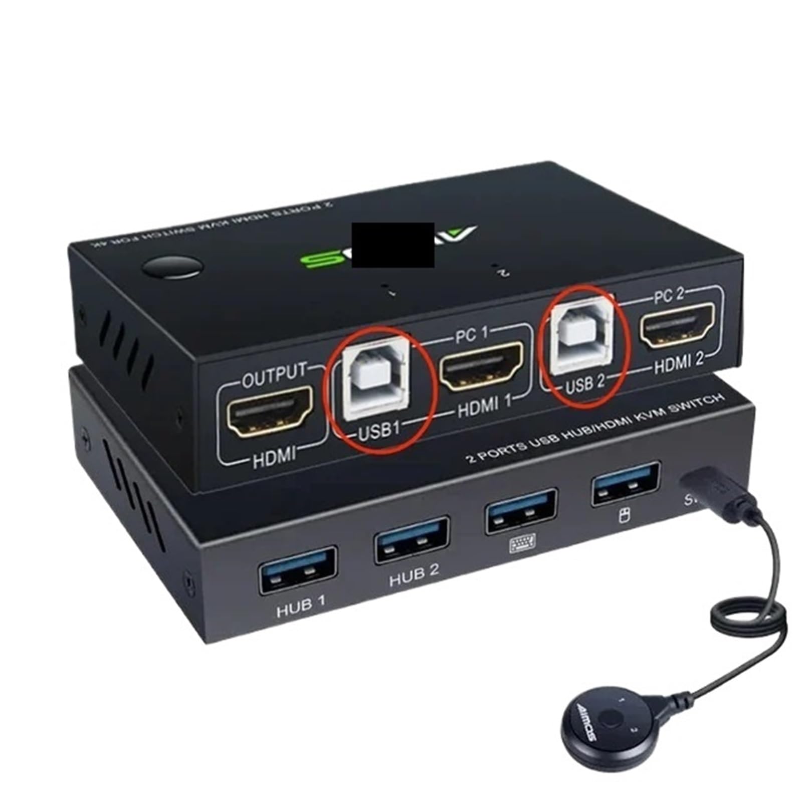 2 in 1 Out 4K USB HDMI KVM Switch for 2 Computer Sharing Keyboard Mouse Printer Plug&Play Video Display USB Switcher Splitter(USB-B)-image-31