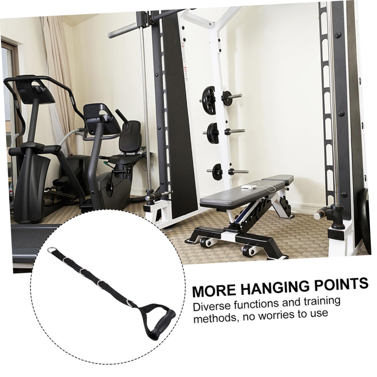 Fascia di Resistenza Fitness 2 Pezzi Nera, Abs Acciaio Inox e Oxford | Cavo Multi-punto, Impugnature Robuste per Allenamento, Formato Portatile per Esercizi a Casa o Palestra