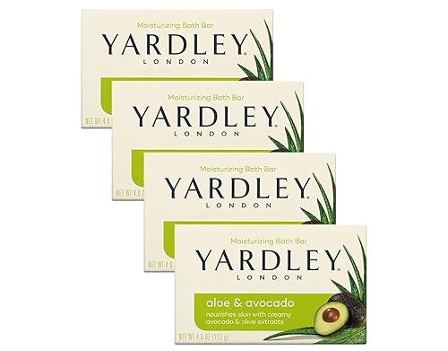 Yardley London Fresh Aloe Bar - Aloe y aguacate - 4.25 oz - 4 unidades