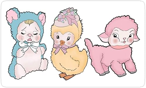 KENNETHHOFFMAN 3 pegatinas de vinilo vintage de animales de 3 × 4 pulgadas troqueladas para la pared de la ventana del ordenador portátil del coche