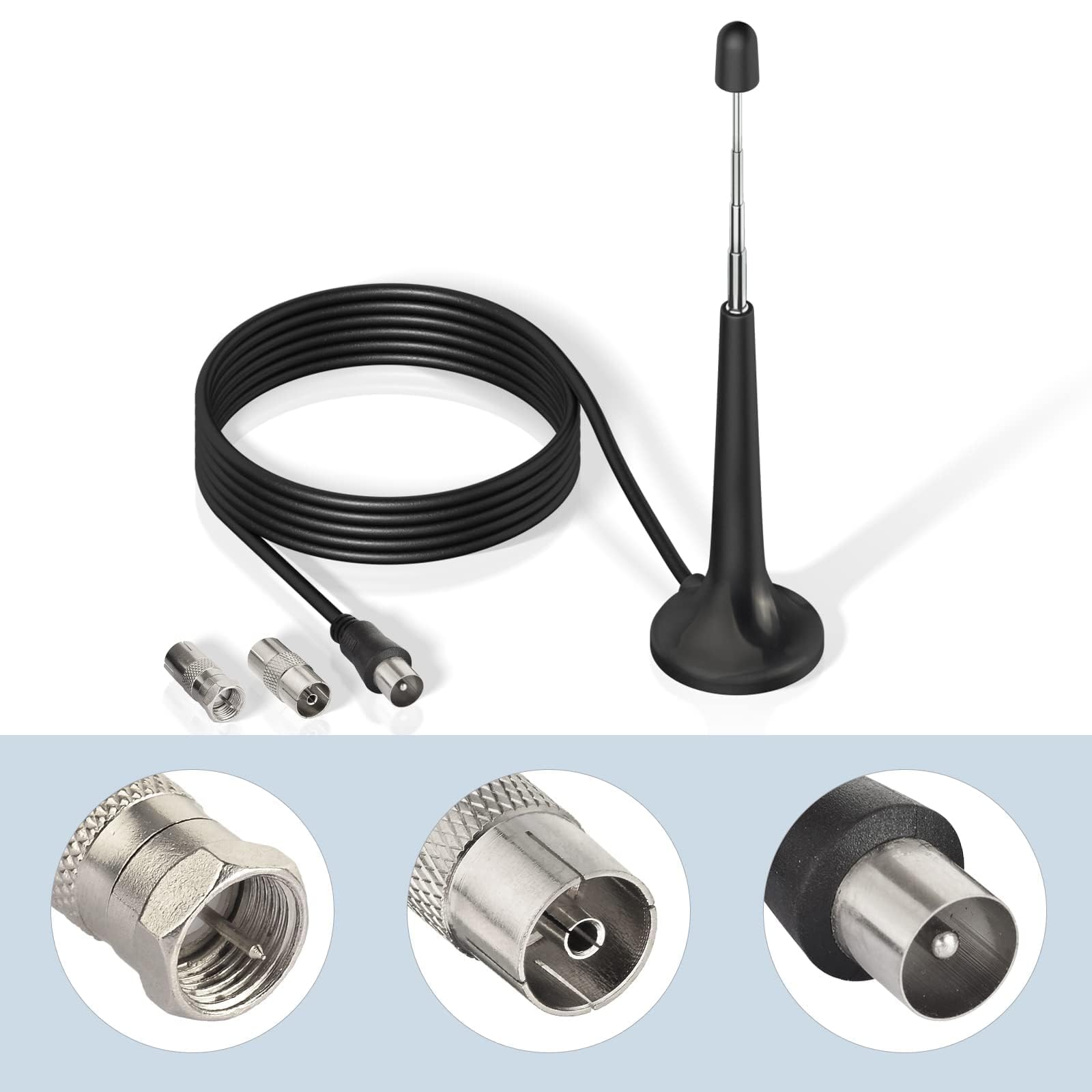Bingfu DAB FM Radio Antenna Telescopic Rod FM Aerial With Magnetic & 3m Cable | UK - View #11