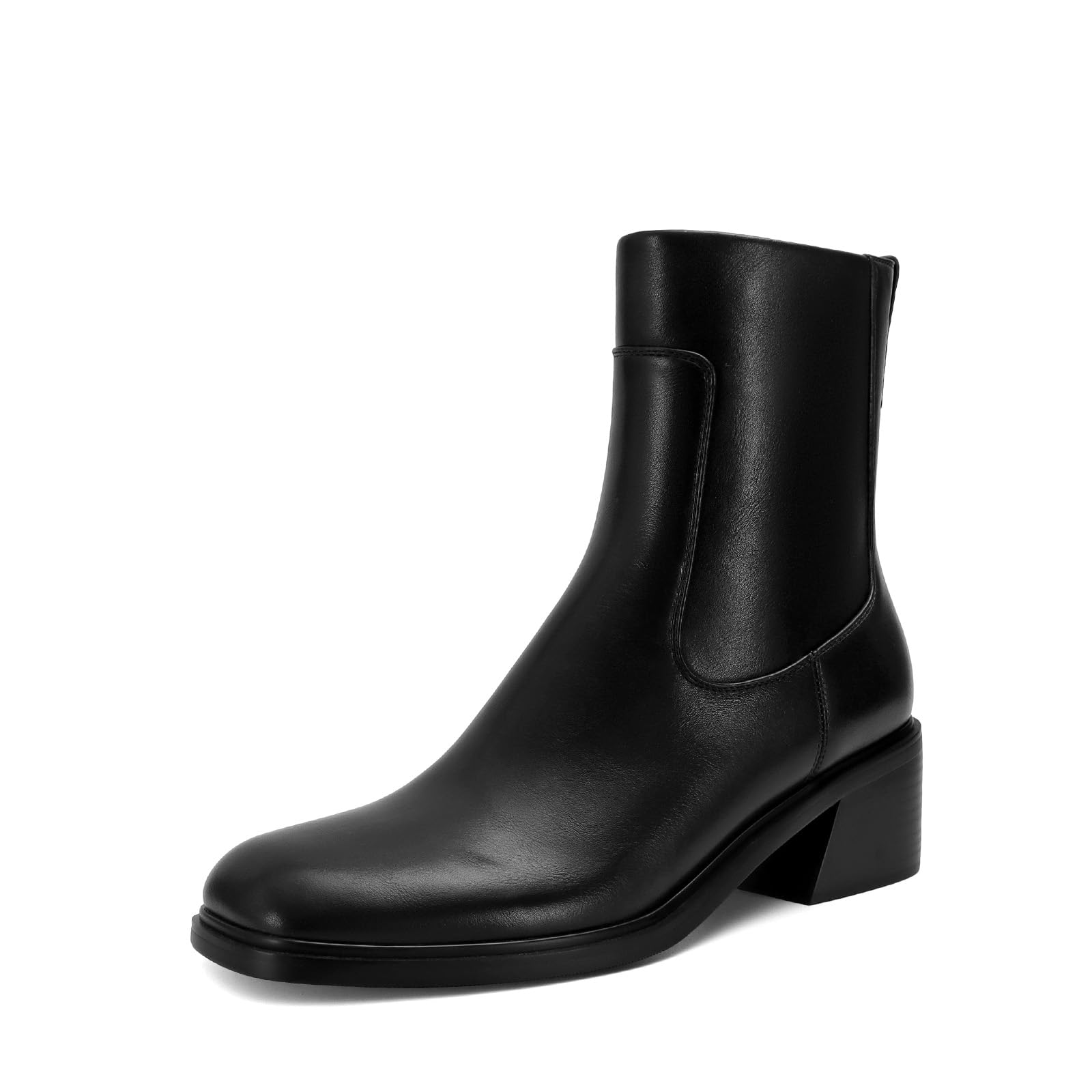 Women Ankle Boots Low Heel Short Booties Fall Winter Square Toe Boots Comfortable with Side Zipper Casual Dessy