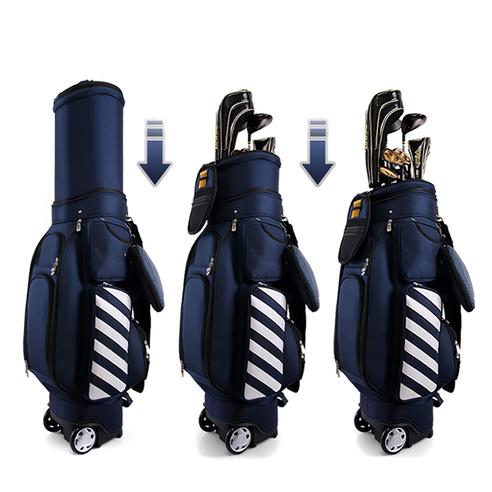 Juego completo de palos de golf para principiantes, juego completo de golf para hombre, bolsa de pelotas estándar, palos de golf para diestros, varilla de carbono, paquete de 12 con bolsa para carri