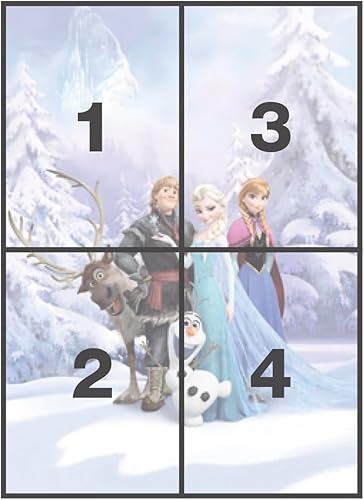 Miniatura 3 de Komar 4-498 Disney Frozen Winter Land - Papel pintado (72.4 x 100.0 in, 4 unidades), multicolor