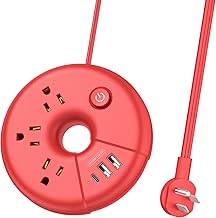Travel Power Strip with USB Ports, NTONPOWER 5 FT Travel Extension Cord with 3 Outlets 3 USB(1 USB-C), Portable Compact Size Charging Station for Cruise Ship, Business Trip, Hotels, Office, Desktop