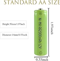 Vista 6 de 12 pilas AA 2000mAh recargables de alta capacidad precargadas 1.2V batería solar Ni-MH 2A de larga duración