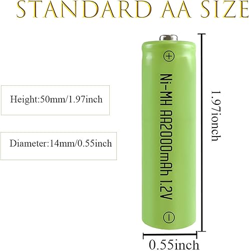 Miniatura 6 de 12 pilas AA 2000mAh recargables de alta capacidad precargadas 1.2V batería solar Ni-MH 2A de larga duración