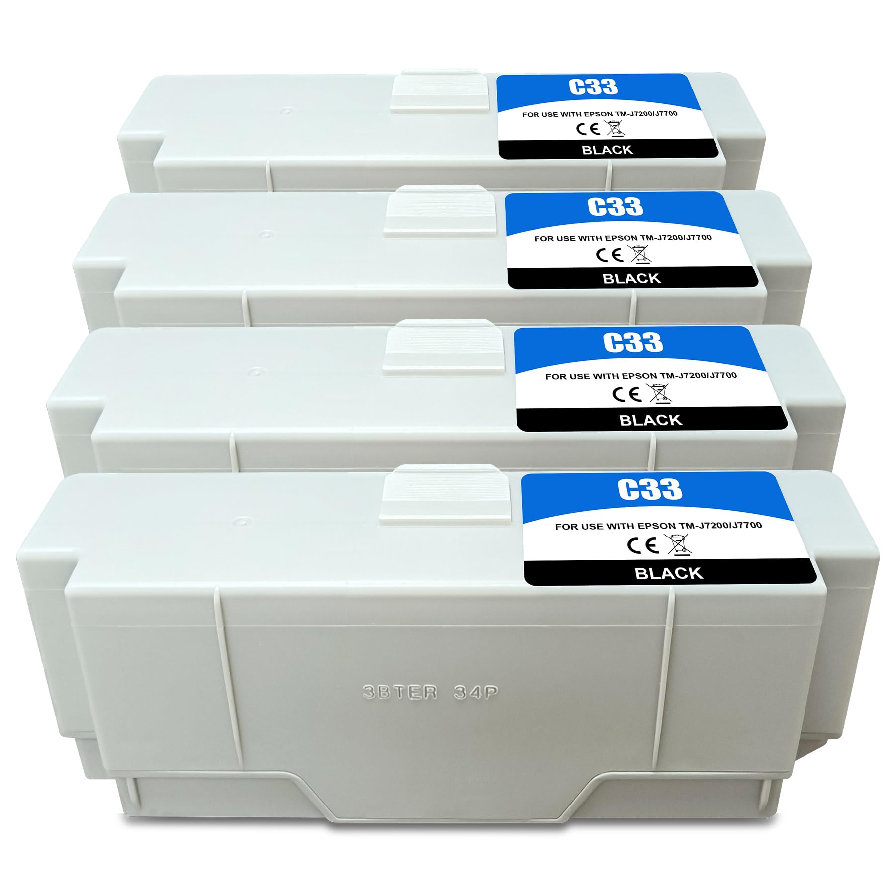 Kompatible N SJIC33P SJIC33P (K) C33S020655 Tintenpatronen für EPN TMJ 7700 TMJ 7200 TM-J7700 TM-J7200 TMJ7700 TMJ7200 Drucker (4 schwarz)