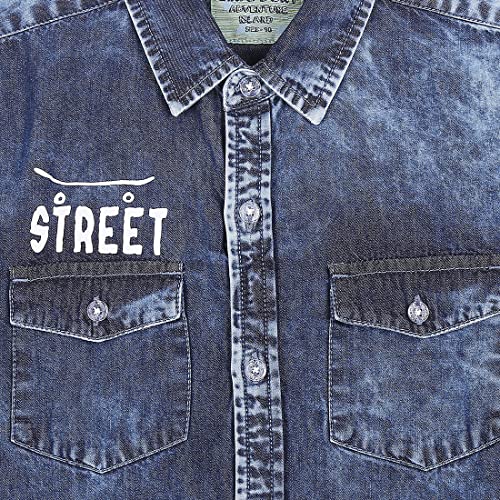Image of Gini & Jony Boys Blue Washed Denim Full Sleeves Shirt