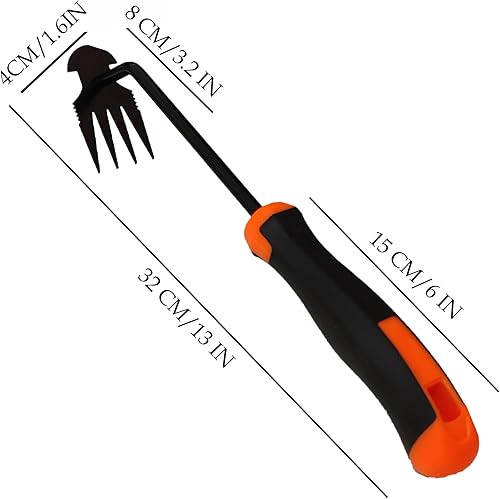 Miniatura 3 de Extractor de malezas manual de doble acción de 4 garras con agarre ergonómico, herramienta de jardín para eliminación eficiente de raíces,