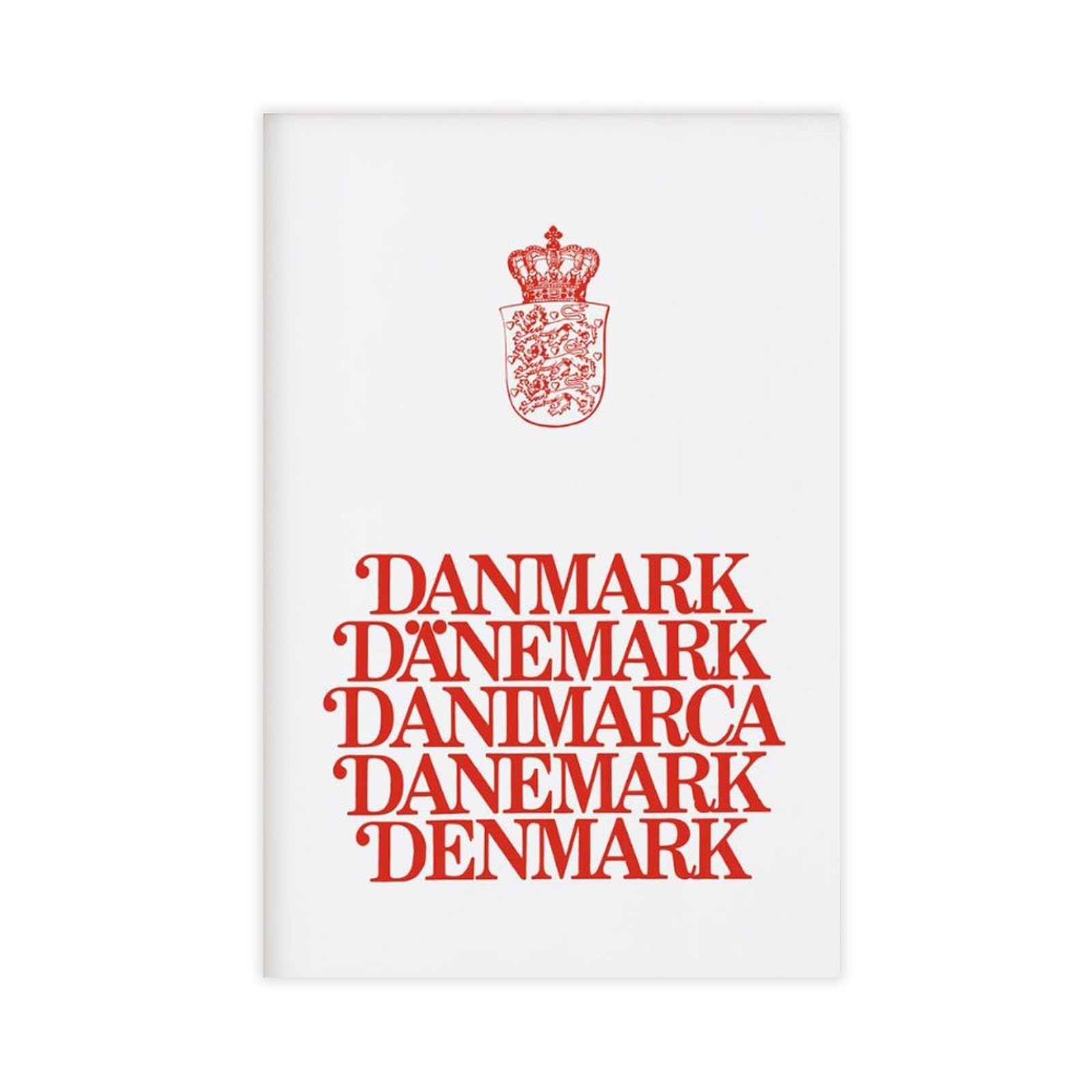 GJtyRFH DENMARK COAT of ARMS Mid Century Danish Modern Nordic Scandinavian Typography Canvas Modern Poster Wall Art Prints Paintings Living Room Bedroom Decor 24" L X 36" W